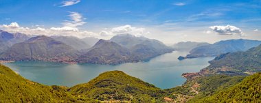 Como Gölü (It) - Güneye doğru merkez gölün panoramik havadan görünümü