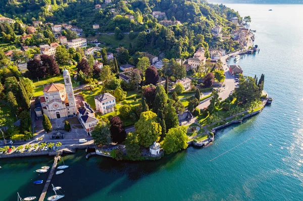 Lago Como Tremezzo Vista Aérea Panorâmica — Fotografia de Stock