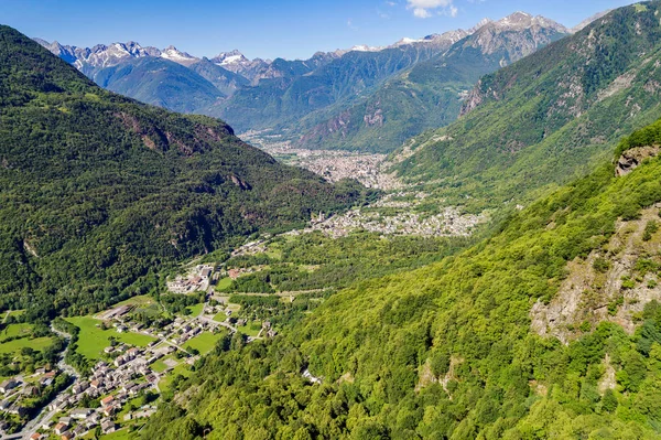 Savogno Valchiavenna Aerial View — Stock Photo, Image