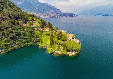 Villa del Balbianello (1787) - Lavedo - Lenno - Como Gölü (It) - Panoramik Hava Manzarası