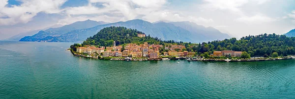 Bellagio Comomeer Panoramisch Uitzicht Lucht — Stockfoto