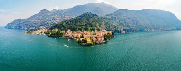 Varenna Comosjön Flygfoto — Stockfoto