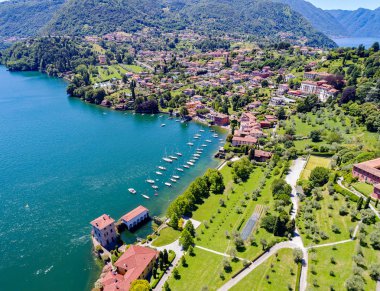 Bellagio - Pescallo - Como Gölü (It) - Park ve Villa Serbelloni - Havadan görünüm