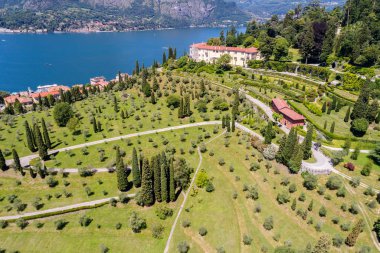 Bellagio - Pescallo - Como Gölü (It) - Park ve Villa Serbelloni - Havadan görünüm