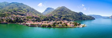 Bellano - Como Gölü (It) - Panoramik hava manzarası