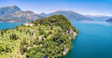 Bellagio - Pescallo - Como Gölü (It) - Park ve Villa Serbelloni - Havadan görünüm