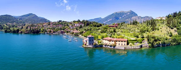 Bellagio Pescallo Comosjön Park Och Villa Serbelloni Utsikt Från Luften — Stockfoto