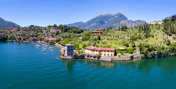 Bellagio Pescallo Jezioro Como Park Villa Serbelloni Widok Lotu Ptaka — Zdjęcie stockowe