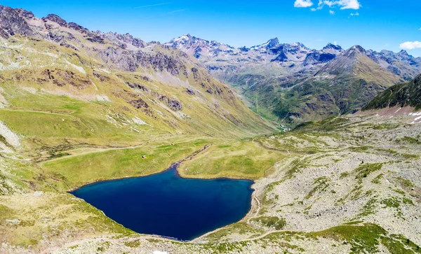 Val Grosina Val Sacco Valtellina Lakes Malghera Utsikt Från Luften — Stockfoto