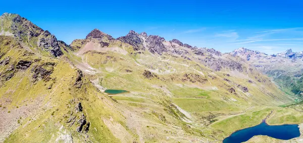 Val Grosina Val Sacco Valtellina Jeziora Malghera Widok Lotu Ptaka — Zdjęcie stockowe