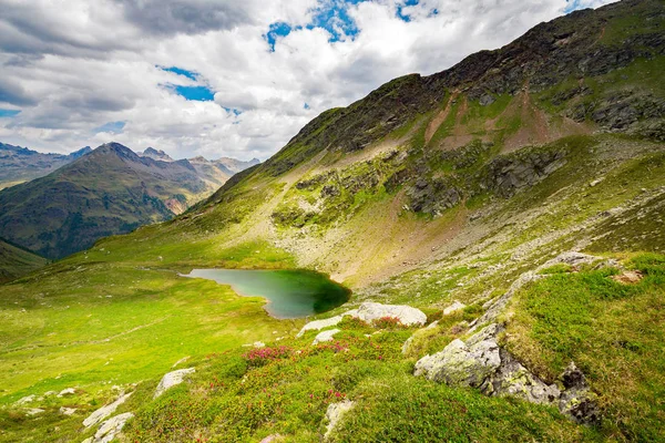 Val Grosina Val Pedruna Valtellina Sjö — Stockfoto