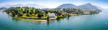 Bellagio - Loppia - Como Gölü (It) - Villa Melzi ve Villa Trivulzio park - Hava manzarası