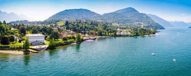 Bellagio - Loppia - Como Gölü (It) - Villa Melzi ve Villa Trivulzio park - Hava manzarası