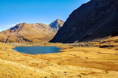 Bormio (It) - Val Viyola Sonbahar havadan görünümü