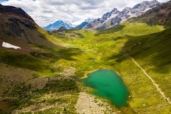 Bormio Val Viola Bormina Utsikt Från Luften Viola Refuge — Stockfoto