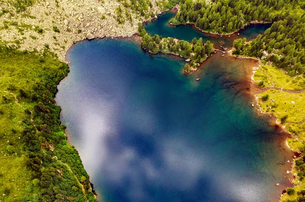 Lago Viola Valle Del Poschiavo Veduta Aerea — Foto Stock