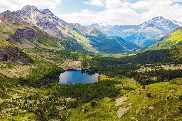 Violet Meer Poschiavo Valley Bovenaanzicht — Stockfoto