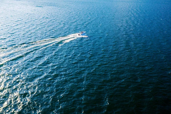 Speedboot Het Comomeer Bovenaanzicht — Stockfoto