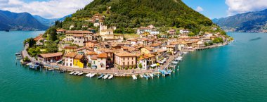 Iseo Lake (IT) - Peschiera Maraglio - aerial view clipart