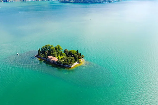 Lago Iseo Monte Isola Vista Aérea Ilha San Paolo — Fotografia de Stock