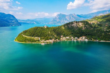 Iseo Gölü (It) - Peschiera Maraglio - San Paolo Adası - havadan görünüm