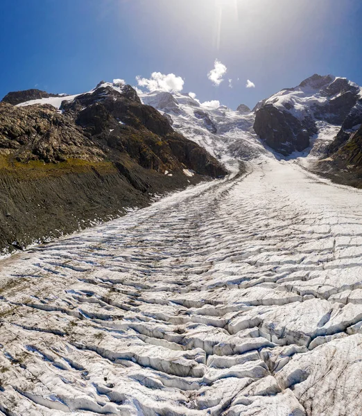 Sviçre Engadine Morteratsch Glacier Havadan Görünüm Eylül 2019 — Stok fotoğraf