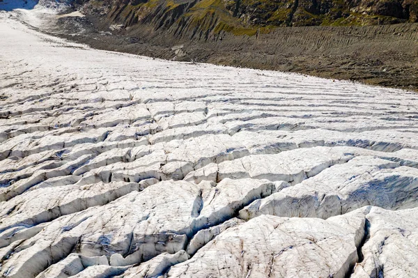 Suíça Engadine Geleira Morteratsch Vista Aérea Setembro 2019 — Fotografia de Stock