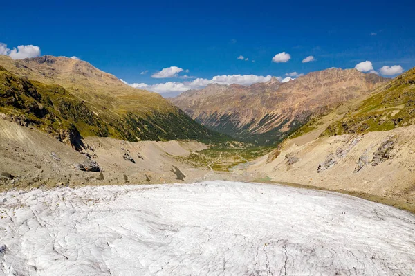 Sviçre Engadine Morteratsch Glacier Havadan Görünüm Eylül 2019 — Stok fotoğraf