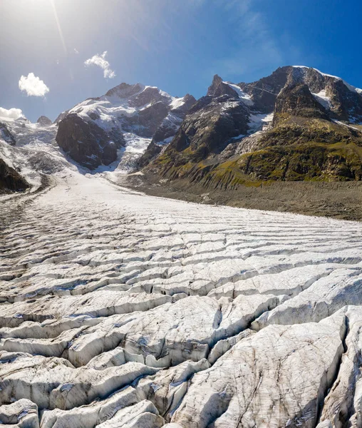 スイス エンガディン モルテラーチ氷河 航空写真 2019年9月 — ストック写真