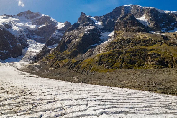 Sviçre Engadine Morteratsch Glacier Havadan Görünüm Eylül 2019 — Stok fotoğraf