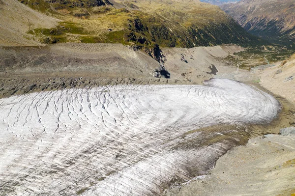 Sviçre Engadine Morteratsch Glacier Havadan Görünüm Eylül 2019 — Stok fotoğraf