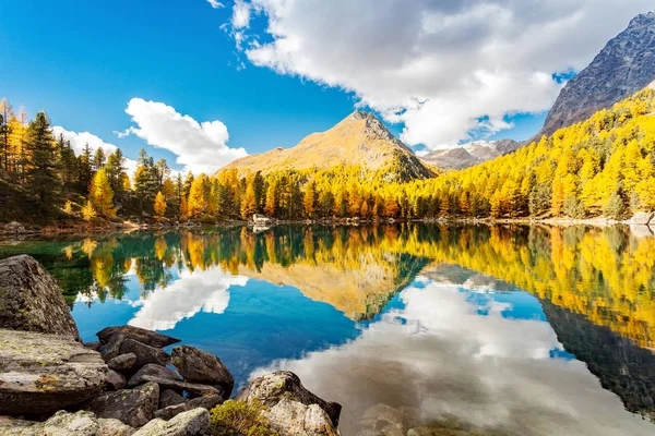 Val Campo Poschiavo Saoseo Meer Herfst — Stockfoto