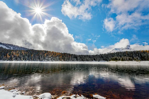 Valmalenco Winterblick Auf Den See Pal — Stockfoto