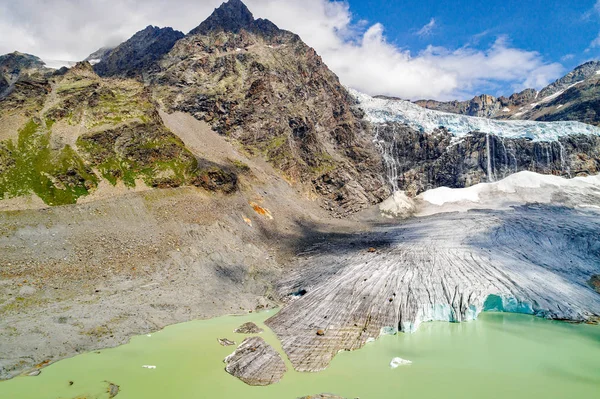 Alta Valmalenco Vista Aérea Glaciar Fellaria Julho 2017 — Fotografia de Stock