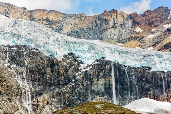 Alta Valmalenco Luftaufnahme Des Fellaria Gletschers Juli 2017 — Stockfoto