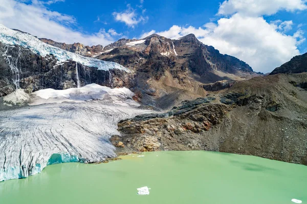 Alta Valmalenco Fellaria冰川的空中景观 2017年7月 — 图库照片