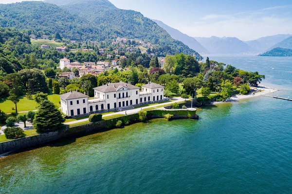 Bellagio Loppia Lake Como Villa Trivulzio Park Aerial View — стокове фото