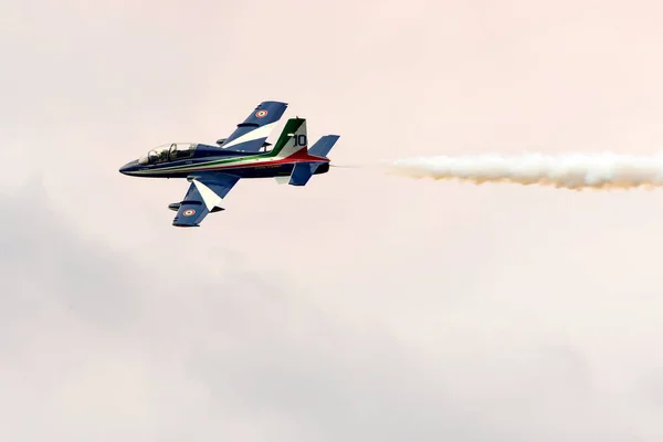 Varenna Comomeer September 2019 Acrobatische Luchtprestaties Van Frecce Tricolori Driekleurige — Stockfoto