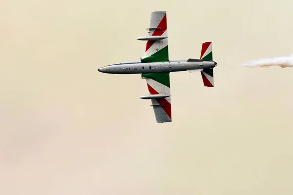 Varenna Como See September 2019 Akrobatische Luftaufführung Von Frecce Tricolori — Stockfoto