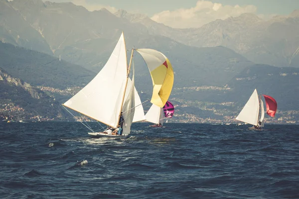 Lac Côme Italie Voiliers Jour Été — Photo