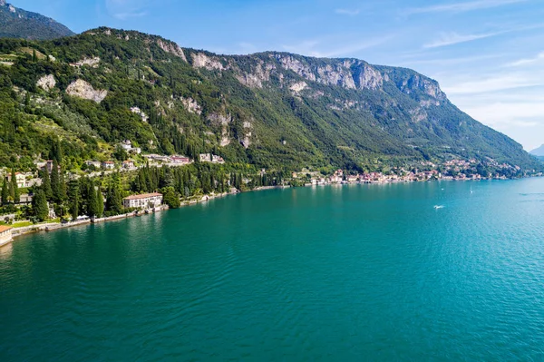 Varenna Como See Luftbild Der Küste Und Villa Monastero — Stockfoto