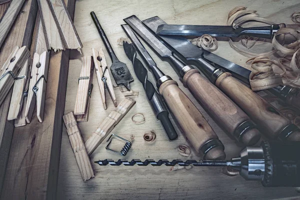 Carpenter Tools Close — Stock Photo, Image