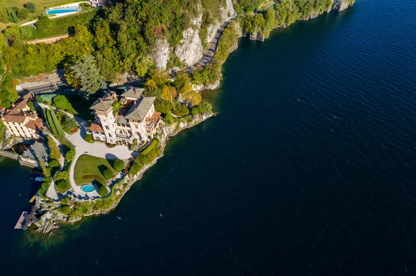 Villa Gaeta Nobiallo Lake Como Aerial View — стокове фото