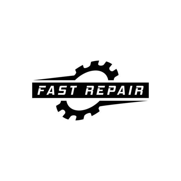 servis onarım logosu, dişli logosu tasarım vektörü