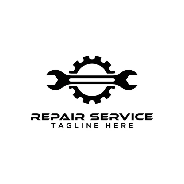 servis onarım logosu, dişli logosu tasarım vektörü