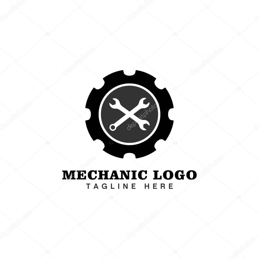 Service repair logo, gear logo design vector