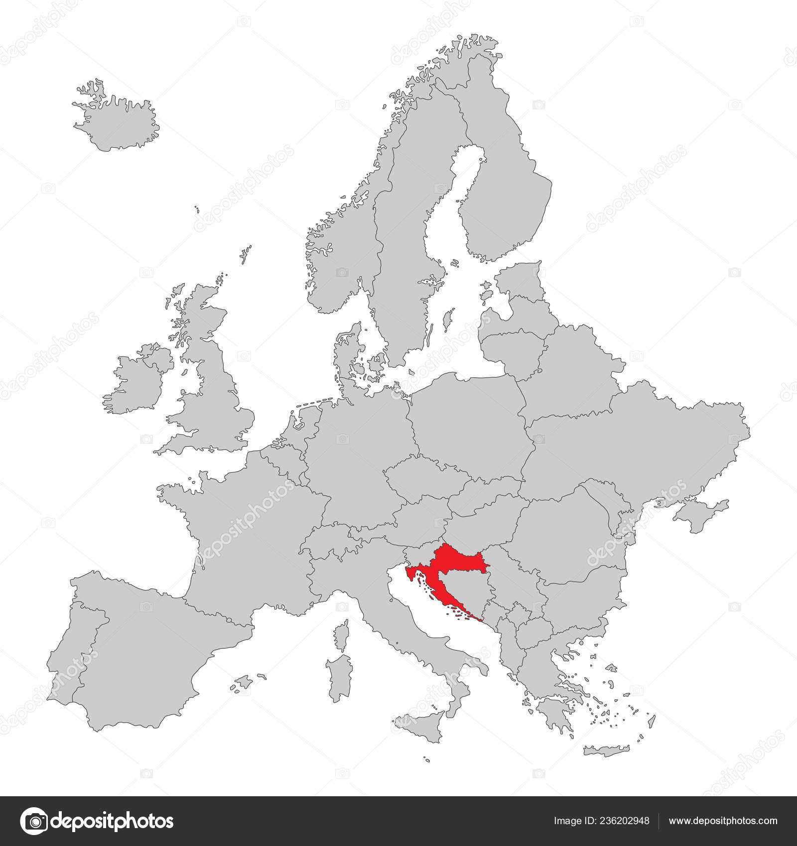 Europe Carte Europe Croatie Haut Détaillé Image