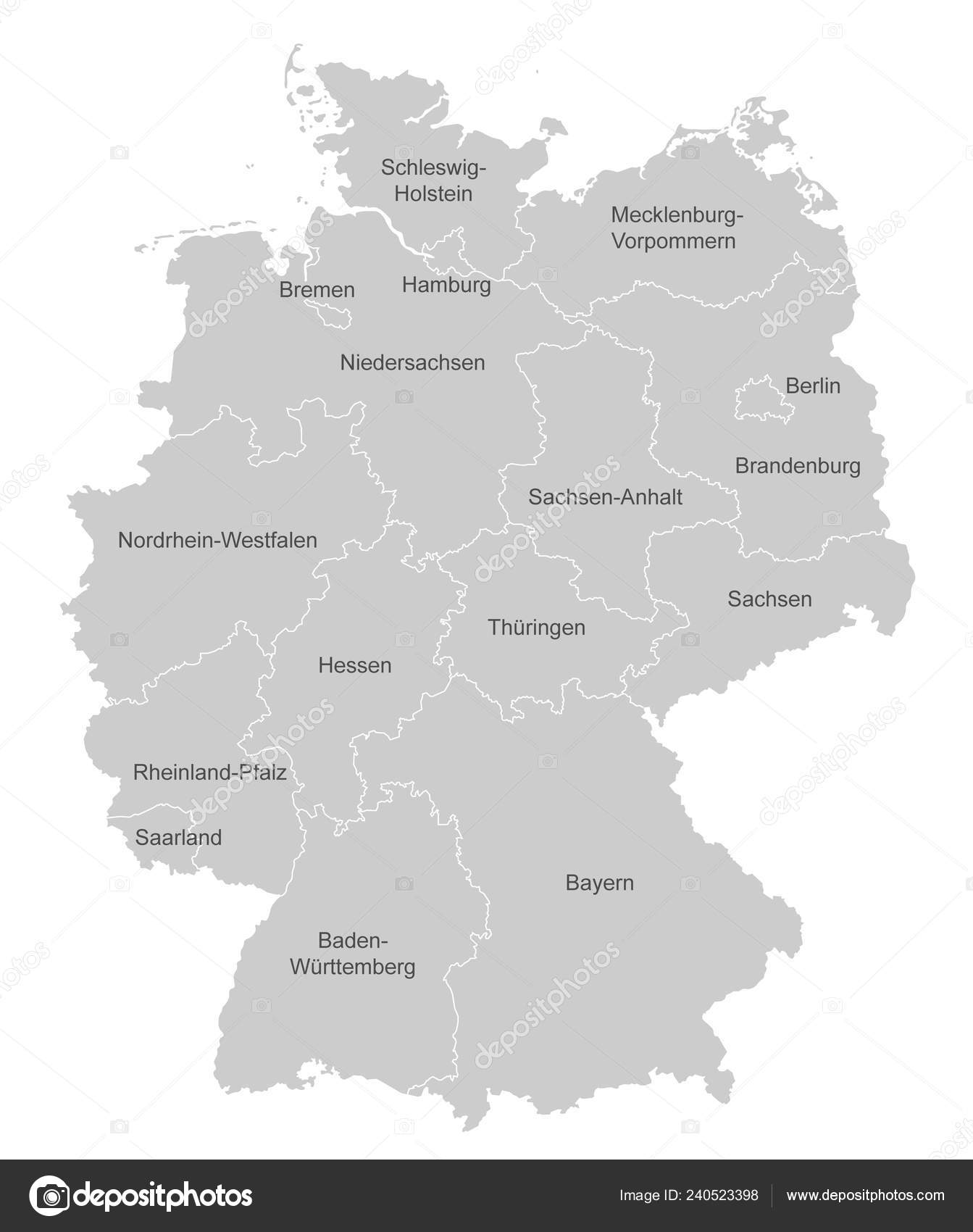cartina germania regioni - 1 Germania mappa Foto Stock, Germania mappa Immagini | Depositphotos