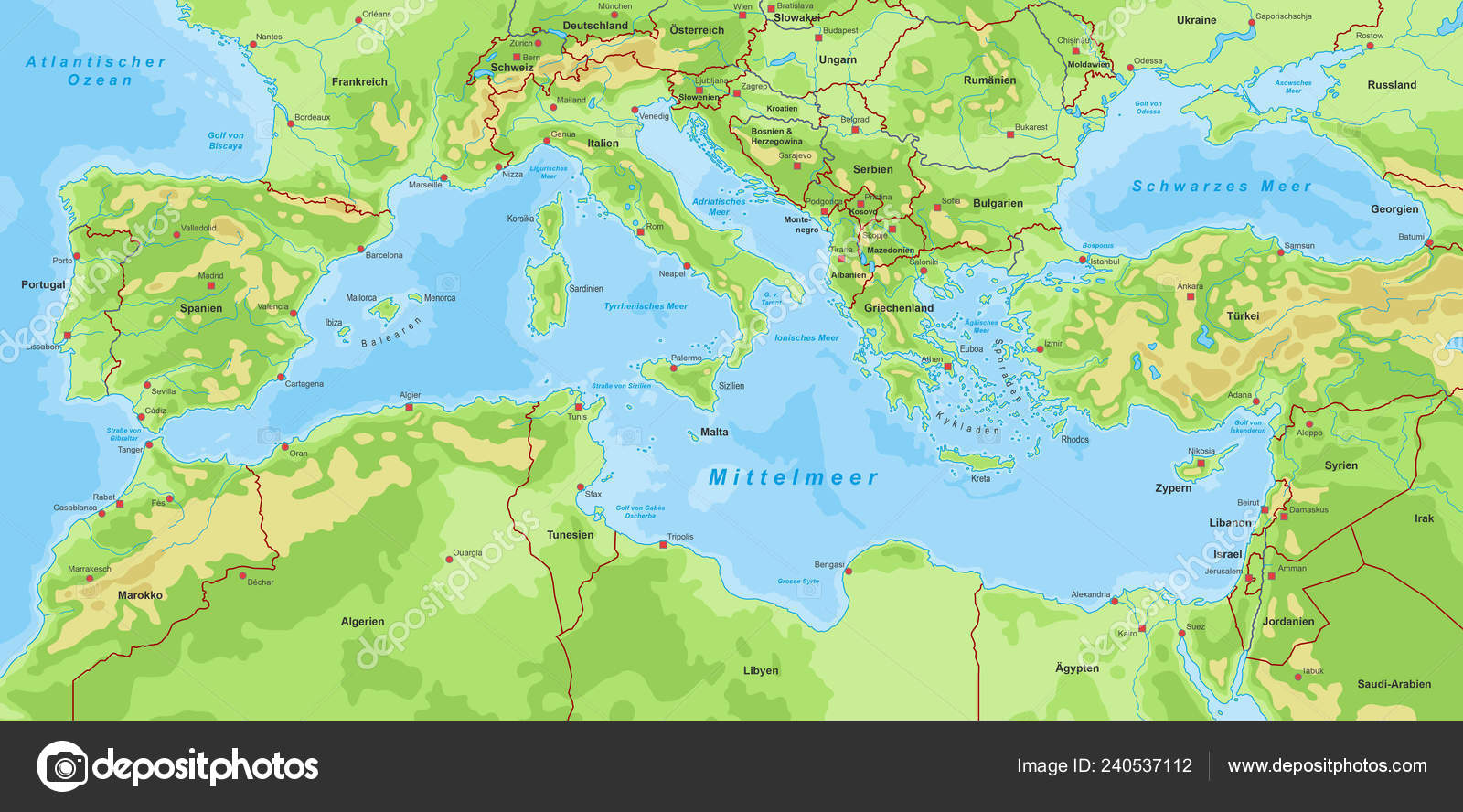 Политическая карта средиземноморья