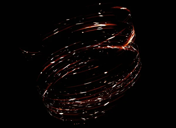 Particules Volantes Spirale Isolées Sur Fond Noir Pour Conception Superposition — Photo
